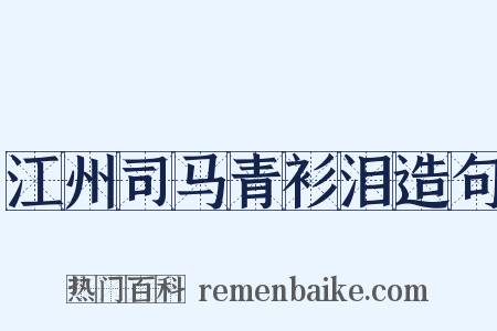 江州司马青衫泪造句是什么意思的图片